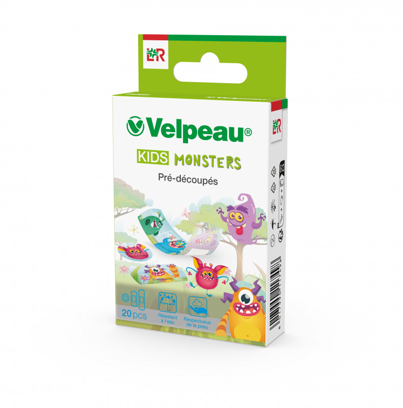 Velpeau® kids monster Pansement pré-découpé pour enfants