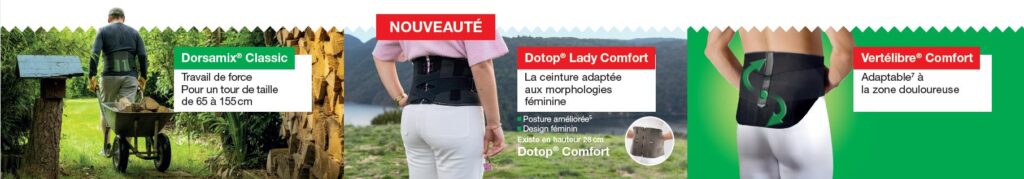 La gamme de ceintures lombaires velpeau